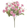 Fiori decorativi 1 pz 20 teste floreali finti bouquet lilla bella pianta artificiale decorazioni per la casa decorazione fai da te festa