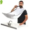 Avental de barbear masculino, apanhador de barba, capa, babador, limpeza de cabelo raspado, cabeleireiro, suporte de barbeador, organizador para homem, avental limpo