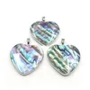 Hopearl Jewelry Simple Heart Pendant Charm för halsband som gör Abalone Paua Sea Shell Cabochon Inlaid 6 Pieces333f