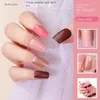 False Nails Style Solid Color Self Adhesive Press On Nail Decorations Gradient Decals Manicure Accessories Full Stickers