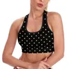 Yoga Outfit Gold Dot Imprimer Sport Soutien-gorge Polka Dots U Cou Entraînement Push Up Raceback Crop Bras Formation Haut Respirant Pour Les Femmes
