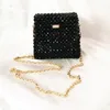 Evening Bags Women Mini Pearl Bag Handmade Vintage Green Beaded Fashion Crossbody Shoulder Messenger Female Women's Purse Flap Handbag