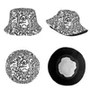 Bérets moderne moderne doodle motif chapeau seau pour plage unisexe plage souple de vacances emballable de bonnet des vacances de vacances