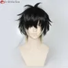 Trajes de catsuit de alta qualidade dano lento towa preto amarelo cosplay anime resistente ao calor cabelo masculino festa perucas + peruca boné