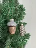 Décorations de Noël Pommes de pin en verre Glands Ornements d'arbre Petits jouets Ensemble Année Décoration Navidad2024 231027