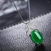 Pendentifs Collier en argent Sterling 925 de qualité supérieure pour femmes, accessoires d'anniversaire, charmant pendentif goutte d'eau en Jade, cadeau pour femmes