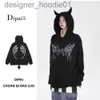 Herrtröjor tröjor gotiska mörka djävul blixtlås hoodies kvinnor streetwear hip hop y2k halloween hooded jacker coat harajuku tidvatten liten svans tröja l231027