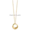 Pendant Necklaces Geometric Round Circle Clavicle Chain Necklace For Women Best Gifts Jewelry Wholesale S-N645 Drop Delivery Dhgarden Otg7L