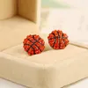 Pendientes de tuerca que venden Rugby de voleibol de baloncesto deportivo europeo con diamantes de imitación 5 par/paquete