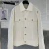 Новый 23ss Мужская джинсовая куртка Вышитый кардиган Пальто Lan Дизайнерские куртки Wo Модный бренд женская мужская белая куртка