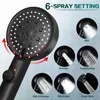 Bathroom Shower Heads 6 Mode Head Water Saving Adjustable High Pressure One Key Stop Massage Eco Accessories 231027