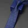 Bow Ties High Quality 8cm Wide Tie för män Business Work Slits Men's Fashion Casual Blue Ties Male Formal Dress Shirt Neck Tie 231027