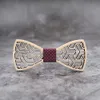 Bow Ties Mahoosive Pocket Square Square Clanskerchiefs Wood Bowtie Cufflinks مجموعة للرجال بدلة عمل Hanky ​​العنق الخشبية.