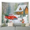 Decorazioni natalizie Pupazzo di neve Arazzo natalizio Inverno Pino Fiocco di neve Uccelli Foresta Parco Paesaggio Natale Appeso a parete Casa Soggiorno Decor Murale 231027