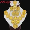 Adixyn Turkey Coin Necklace Earring Ring Bracet Jewelry for Women for Gold Color Coinsアラビア語アフリカのブライダルウェディングギフト2207308S