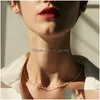 Chokers 15 Style proste koraliki Pearl Choker Naszyjnik kryształowy liść łańcuchowe naszyjniki dla kobiet biżuteria modowa