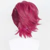 Catsuit Costumes Game LOL Arcane Vi Cosplay Wig VI 30cm Deep Rose Short Heat Resistant Synthetic Hair Woman and Man Role Play Wigs