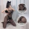 Set sexy Collant sexy erotici femminili Calze a rete Calze trasparenti a rete collant per il corpo con apertura sul cavallo Biancheria intima da donna 231027