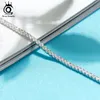 Anklets ORSA JEWELS Real 925 Silver Adjustable Tennis Anklets Bracelet with Full Paved Rhinestone for Women Barefoot Jewelry Gift SA03 231027