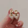 Boucles d'oreilles créoles LENNIK, bijoux en forme de cœur amovible, magnifiquement pour femmes, couleur or 18 carats, Huggies, cadeaux pour adolescents