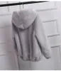 Women's Fur Women Winter Thick Plush Hooded Short Coat Loose Faux Girls Grey Overcoat Fluffy Furry Windbreaker Plus Size 3xl