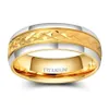 7mm Gold Color Titanium Ring For Male And Female Wedding Luxury Two Tone Dome Polished Band Comfort Fit Men Women Rings266S