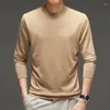 Men's Sweaters Top Grade Worsted Wool Tees Casual Solid Smooth Sheep Clothes Long Sleeve Jumper Pullover Male Thin Knit T-shirt