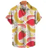 Mäns avslappnade skjortor 3D -tryck skjorta Medieval Clothings Tropical Fruit Hawaiian Harajuku Fashion Style Tiki Big Size Luxury Social Social
