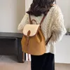 School Bags Women Korea Autumn Backpack Female Ins Student Soft Suede Shoulder Bag Casual Travel Bagpack Brown Rucksack Mochila