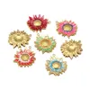 Colares de pingente 5 pcs aço inoxidável cor de ouro sol flores encantos pingentes para diy jóias colar pulseira fazendo descobertas acessórios