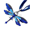 Naszyjniki wisiorka vintage emalia Dragonfly Naszyjnik dla kobiet Choker z krążkową woskową liną łańcuch łańcucha mody Biżuteria upuść dela dhioJ