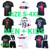 Xxxl 4xl 23/24 mbappe hakimi fotbollströjor o.dembele kolo muani ugarte g.ramos skriniar asensio lee kang i maillots de fotboll tröja 2023 2024 verratti män barn sats