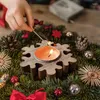 Bougeoirs 1pc chandelier en bois de Noël flocon de neige arbre de Noël lumières de thé pour mariage maison table décor année oranments