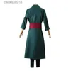 Trajes de anime Anime Cosplay Venha Roronoa Zoro Peruca Conjunto Completo com Cinto Acessórios Brincos Verde ShortHair Halloween Roleplay Outfits L231027