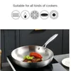 Pannor Stick Five-Layer Non Steel rostfri Wok Pan Pancake Frying Pot 304 Egg Cooking Steak