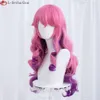 Costumi Catsuit Gioco LOL Spirit Blossom Ahri Cosplay Riccioli a onda lunga sfumati Capelli sintetici resistenti al calore Parrucche per feste di Halloween + Cappellino per parrucca