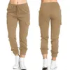 Spodnie damskie Capris Kobiety Spodnie towarowe Summer Lose Elastyczne sznurka kieszonkową solidne spodnie zyx-1170L231026