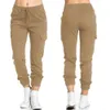 Pantalon femme Capris femmes Cargo pantalon été femme ample élastique cordon poche solide crayon pantalon ZYX-1170L231026