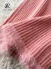 Vestidos de trabajo SINGREINY Suéter de invierno Trajes de dos piezas Mujeres Mangas largas Jersey elástico Correa Vestido de punto Coreano Conjuntos de punto gruesos y cálidos