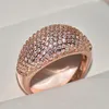 Unisex moda mężczyźni kobiety pierścień 18K prawdziwe żółte białe złoto Pleceniowe pełne bling mrożone na zewnątrz pierścień CZ Mężczyźni Kobiety Rozmiar 6-10