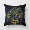 Juldekorationer 45 cm Black Merry Sofas Pillow Case Cover för heminredning År 2023 Dekoration Xmas Navidad Gift Ornament 231027