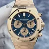 Swiss Luxury Watches AP Wrist Watches Royal AP Oak Series Ny 26239 eller herrklocka Blue Dial 18k Rose Gold Case Gold Band 41mm Automatisk mekanisk fulluppsättning 0940