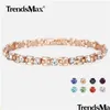 Bedelarmbanden 8 kleuren kubieke zirkoon armbanden voor vrouwen 585 roségoud vierkante link polsbandje vriendin vrouw geschenken dames Je Dhgarden Otink