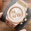 Klasyczne AP Mens Watch Automatyczny ruch kwarcowy zegarki 42 mm Business Wristwatches Montre de lukse projektant Rose Gold Na rękę ma logo