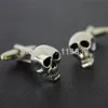 Fashion men shirt skeleton skull cufflinks novelty design high qualtiy gift silver color button garments accessory248M