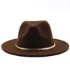 Wide Brim Hats Bucket Grass green bottom shallow fedora hat widebrimmed panama felt mens jazz church womens men 231027