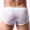 Sous-vêtements See-through Mesh Hommes Boxers Sous-vêtements Boxershorts Sexy Lâche Pénis Poche Mâle Culotte Aro Pantalon Respirant Casual Short À La Maison