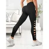 Leggings da donna Pantaloni skinny da allenamento fitness in maglia da donna sexy in rete senza cuciture scavati a vita alta con sollevamento dell'anca