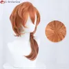 Catsuit kostymer av hög kvalitet anime bungo stray dogs chuya nakahara chuuya cosplay 55 cm orange gradient värmebeständiga hår peruker + peruk lock