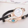 Wristwatches Cute Brand Watch Women Luxury Gold Eye Gemstone Dress Watches Bracelet Halloween Gift Leather Quartz